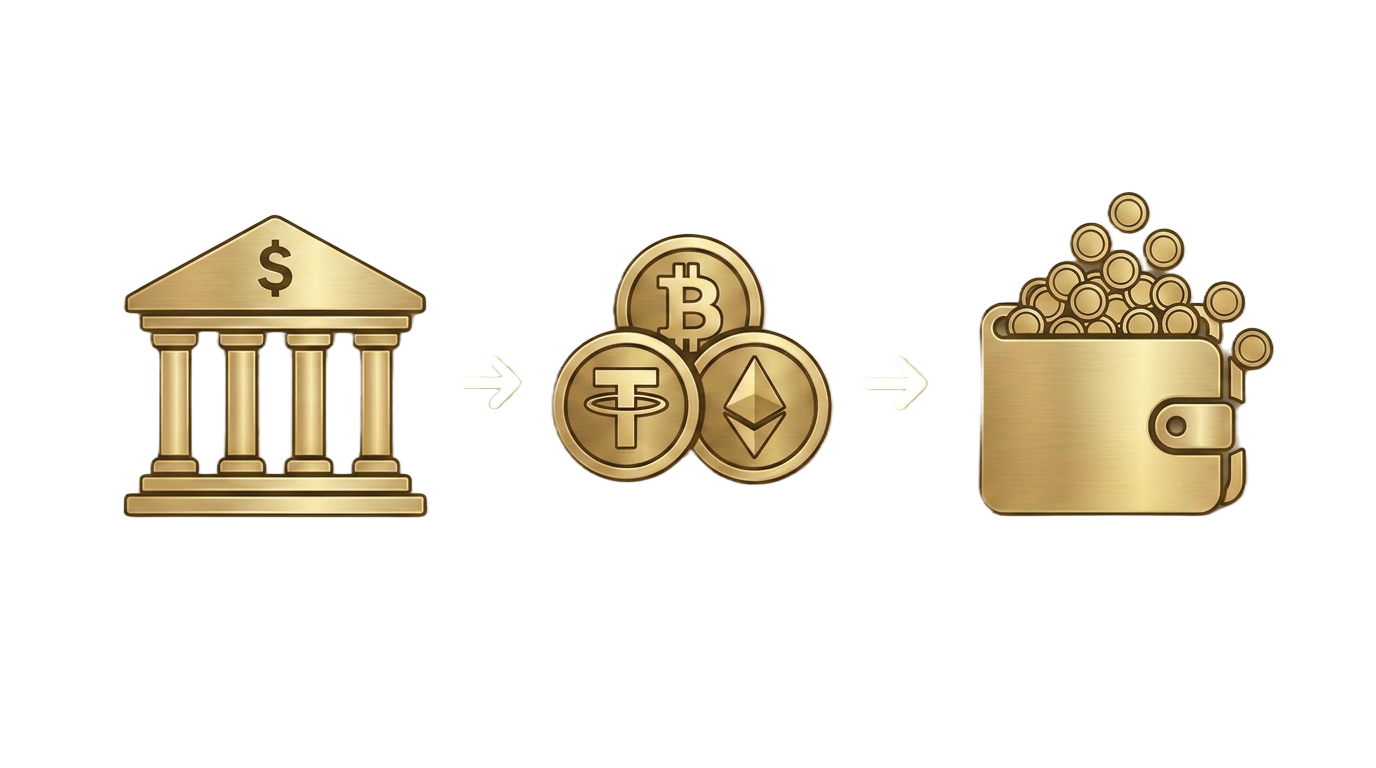 Bank to crypto settlement flow